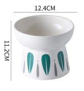 KUTKUT Ceramic Cat & Dog Food Or Water Bowl, Raised Cat Feeder Dishes with Stand, Elevated Pet Food Bowl for Small Dogs and Cats, Backflow Prevention, Anti Vomiting & Reduce Neck Burden - kut